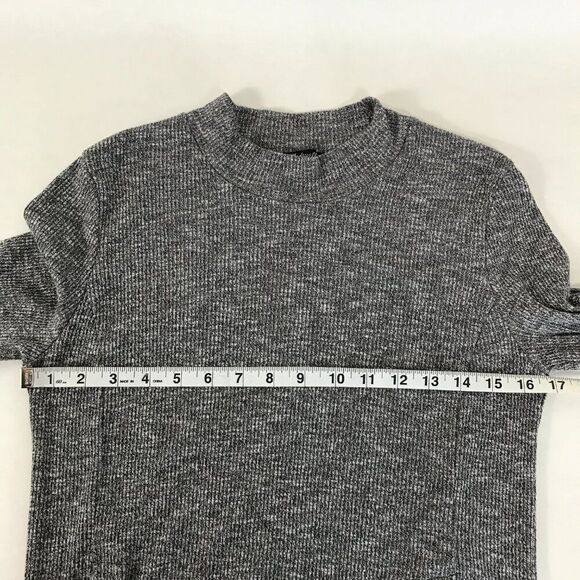 Madewell City Block Mock Neck Long Sleeve Marled Knit Dress Women's Small Gray - Picture 7 of 11